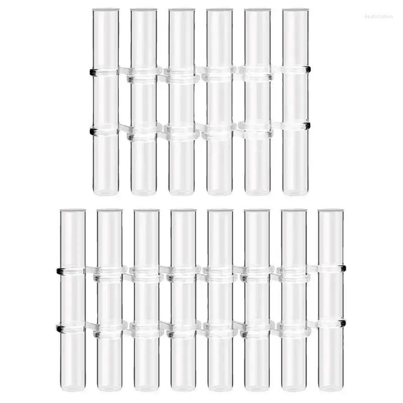 Vases 8pcs / 6pcs Vase en verre de fleur à charnière Tube de support de plante transparent avec crochet Table hydroponique pour salon décor à la maison