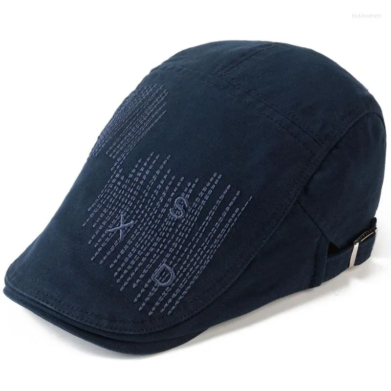 Berets CNTANG Men Fashion Letter SXD Embroidery Boina Hats Casual Vintage Sboy Cap Summer Cotton Beanies Peaked Painter Caps