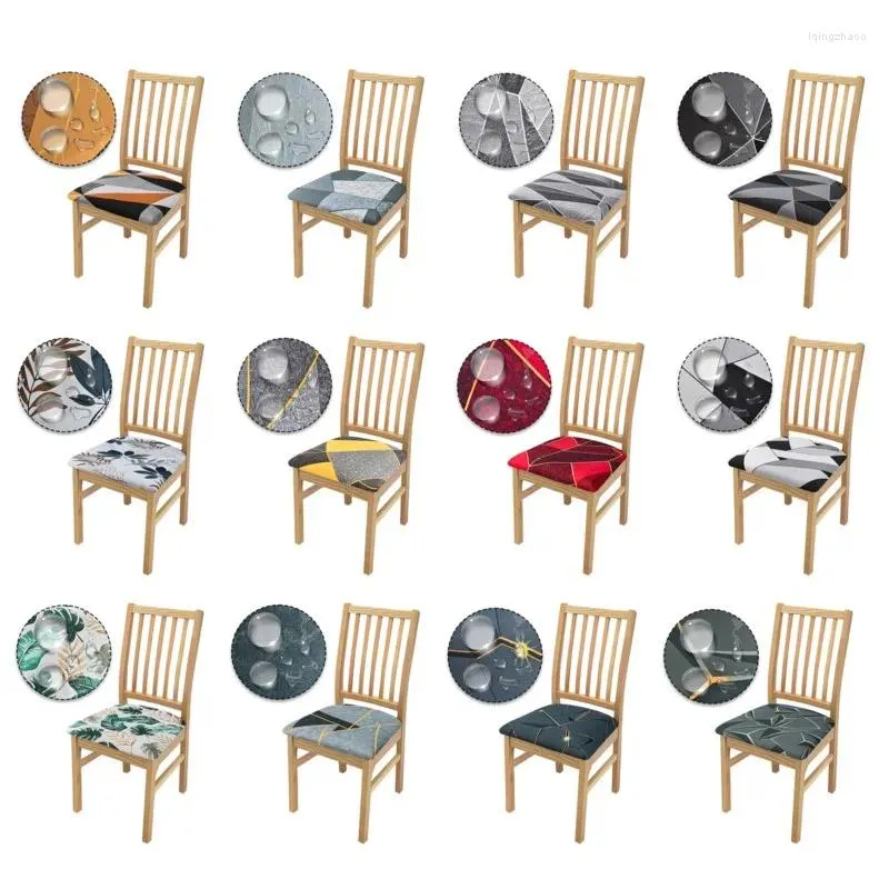 Fodere per sedie Fodera per cuscino stampata impermeabile Protezione elastica per sedile antiscivolo rimovibile in stile nordico per sala da pranzo di casa