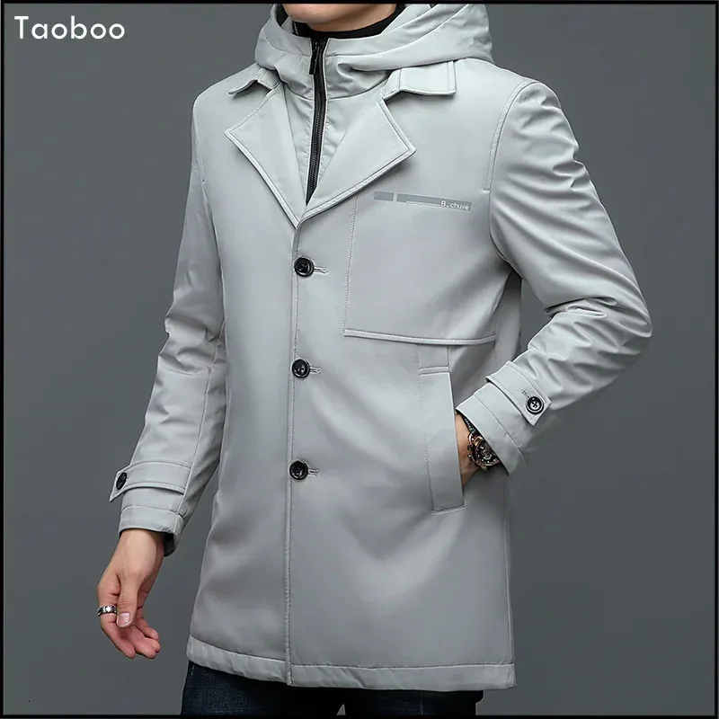 Giacche da uomo 2024 Trench classico maschile Cappotti Piumino solido di alta qualità da uomo Stile vintage s Business Casual piumino 231101