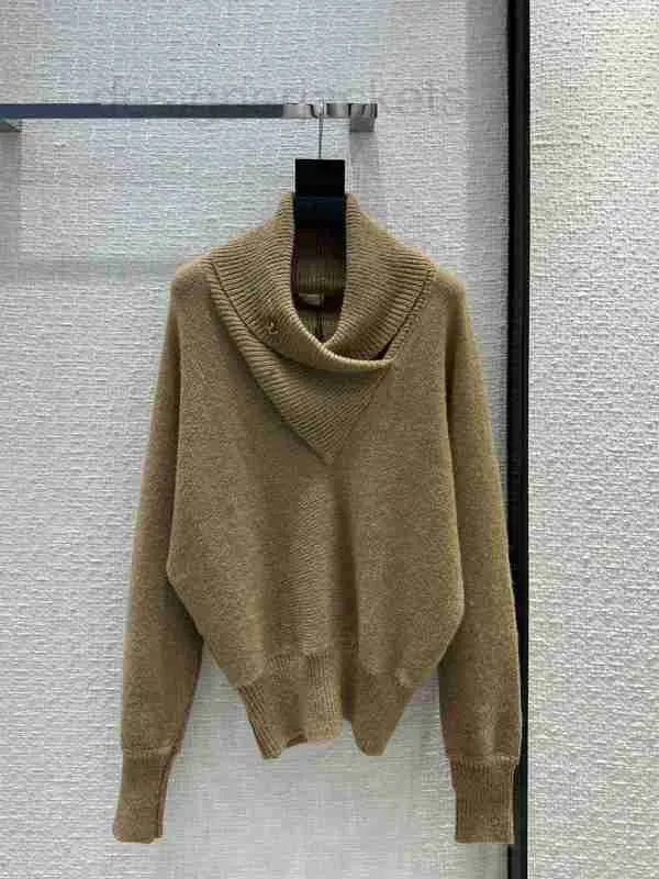 Tasarımcı 2023 Sonbahar Kış Üstleri Milan Pist Sweaters Cowl Boyun Uzun Kollu Yüksek Son Jacquard Külot Kadın Giyim ZQ27