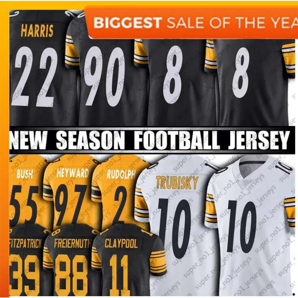 PittsburghSteelersCamisetas De Fútbol 8 Kenny Pickett 90 T.J. Watt 24