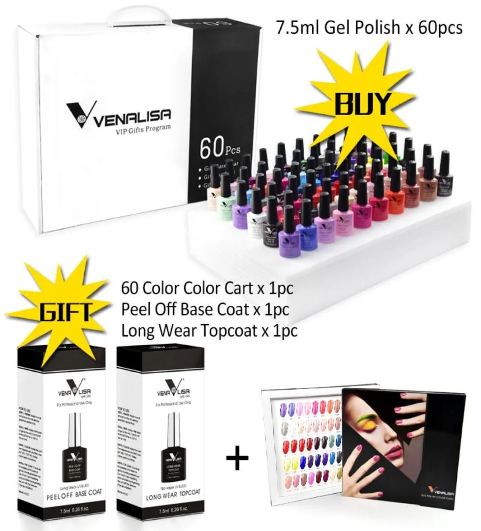 2020 Snelle verzending VIP-kits met nagelgellak 62pcslot Gellak Losweken UV LED Nagelkleurenpalet Lak7182633
