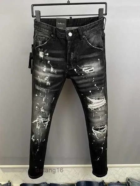 Мужские джинсы Тонкие узкие карандаши для похудения Истощенные повседневные мужчины Dsquare Европейский карман на молнии Классические брюки Серые джинсы Bootcut Красивый Go Walk 8 X2ki
