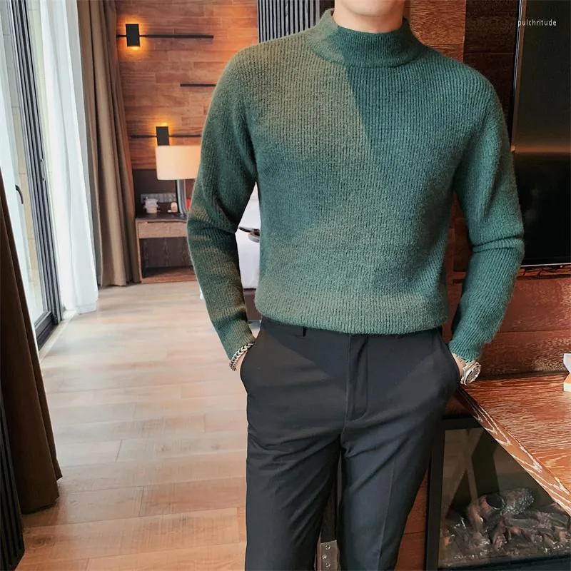 Men's Sweaters Brand Clothing White Black Turtleneck Sweater Men Pullovers Winter Thicken Cashmere Knitted Jumpers Male Turtle Neck