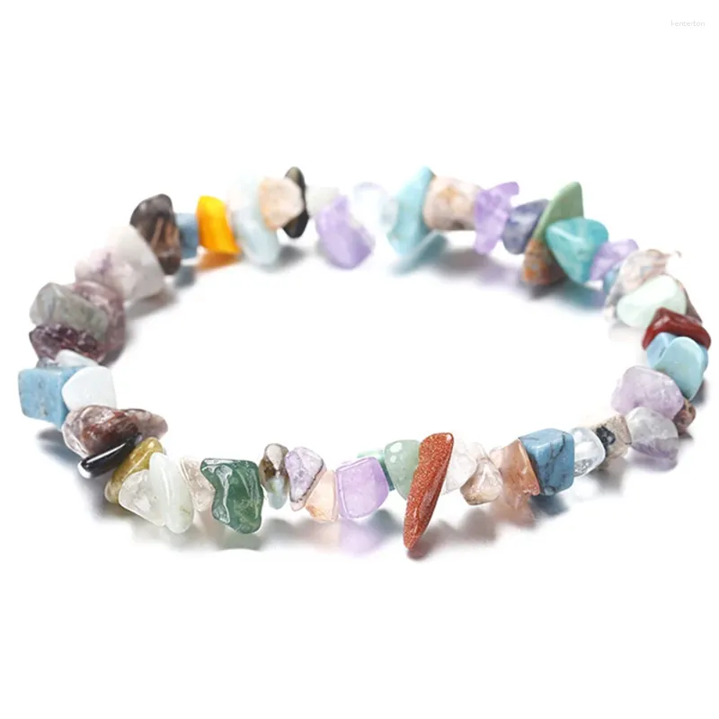 Bracelets de perles de cristal irrégulières pour femmes, pierre colorée, corde élastique, simplicité, bijoux à la mode, cadeaux de vacances