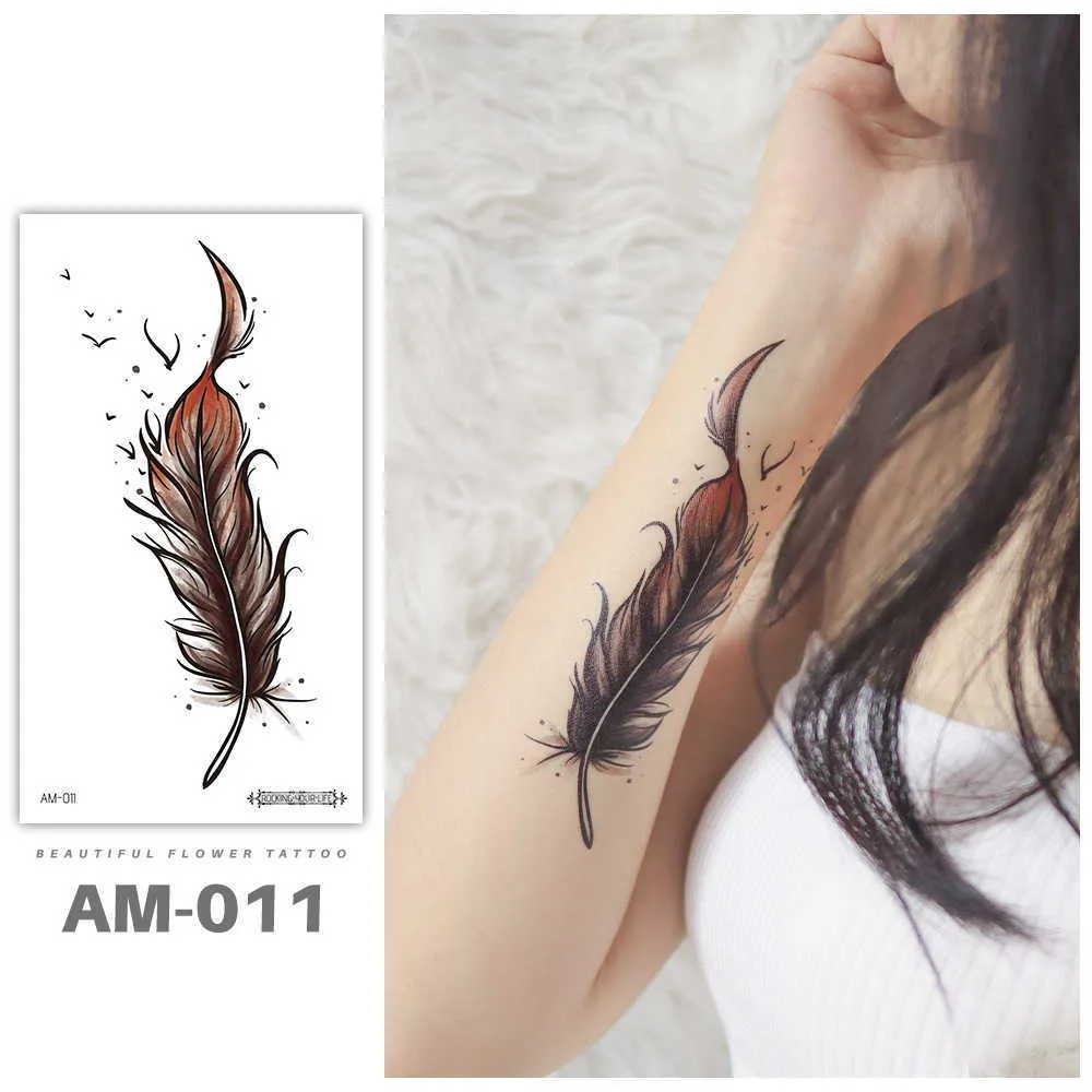 Tijdelijke Tattoos Waterdichte Vlinder Bloem Veer Body Art Stickers Voor  Vrouwen Kleine Zwarte Totem Arm Been Ontwerp Groothandel Z0403 Van 3,63 € |  DHgate, image size:1000x1000