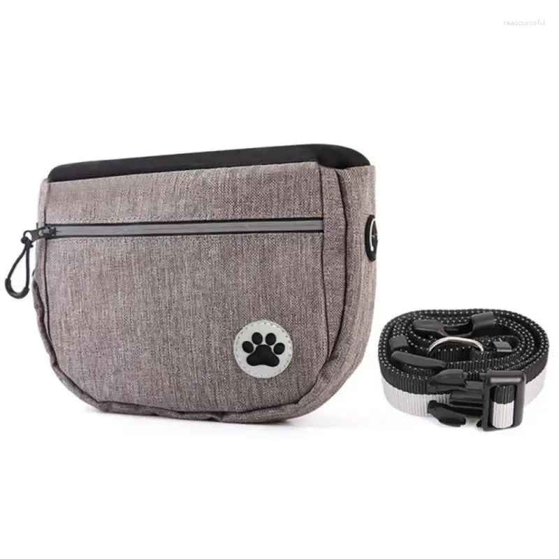 Kit de transport pour chien, couleur unie, Kit d'entraînement pour animaux de compagnie, utilisation alternative de sacs à Double doublure pour fournitures de sacs de ceinture gris