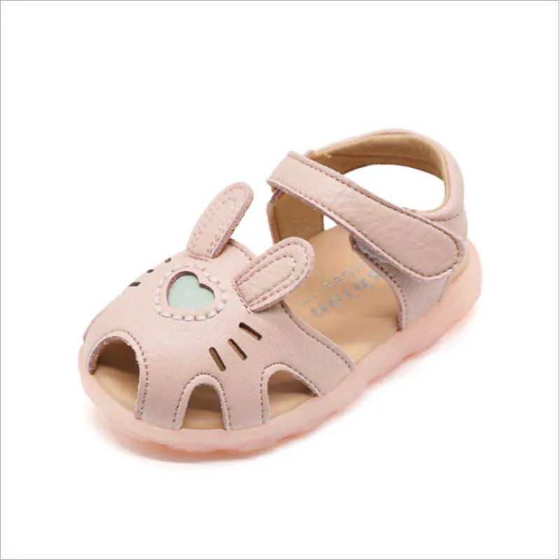 Sandalen nieuwe zomer babyschoenen leer zachte zool kinderen sandalen gesloten teen schattige peuter meisjes sandalen 15-25 Z0331