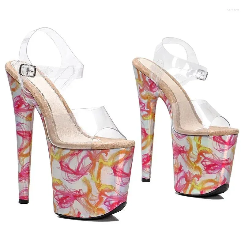 Sandały Laijianjinxia 20 cm/8 cali Pvc Upper Fashion Seksowna egzotyczna platforma na wysokim obcasie Kobiety Buty taneczne 165