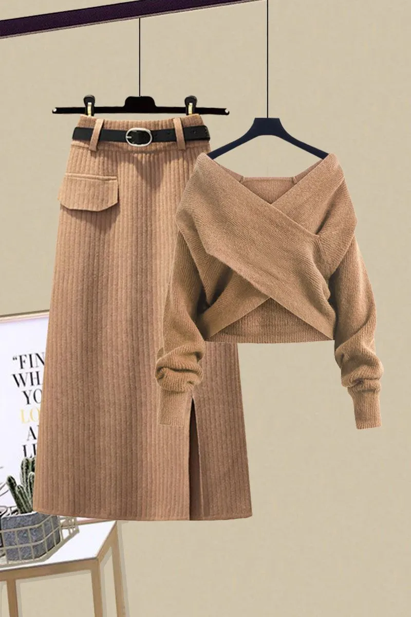 試着のみタグ付き　TEA & CAKE jumper skirt　ベージュ check long skirt – BUNNY APARTMENT