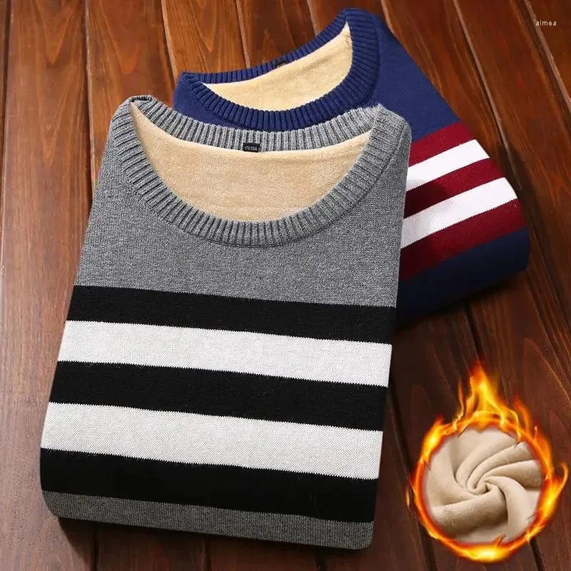 Pulls pour hommes Pull Pulls Hommes Rayé Design O-Cou Mode Quotidien Tricot Doux Tout-Match Lâche Style Coréen Casual Printemps Adolescents B91