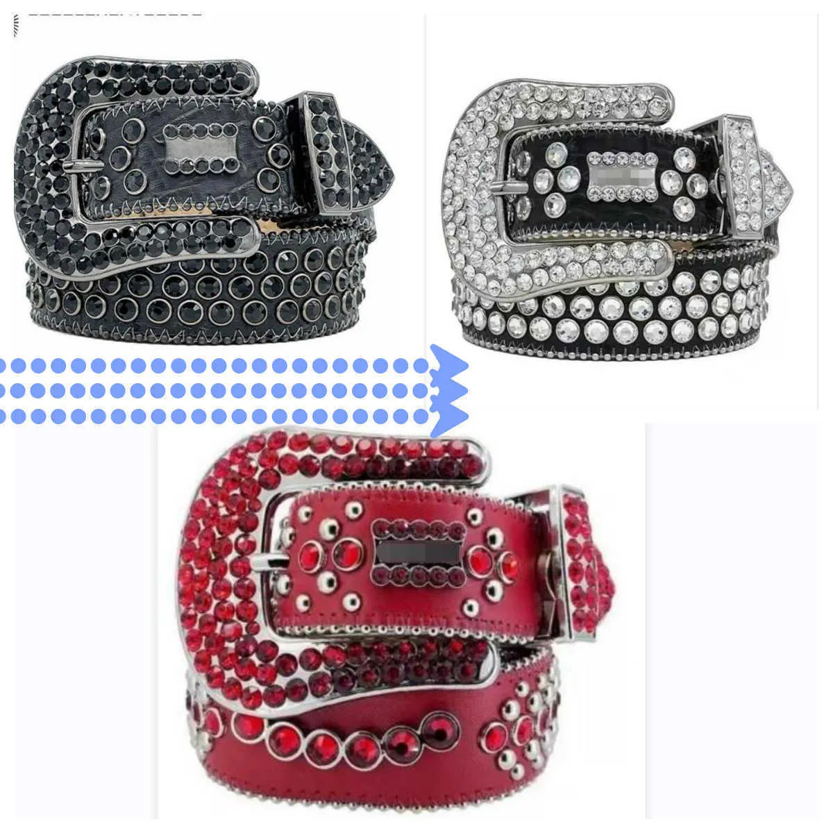 Sparkling Rhinestone Belt Designer Inspired Bling Belt for Men Women,  Diamond Belts in Black, Blue, White, Multicolor Gift Ready!