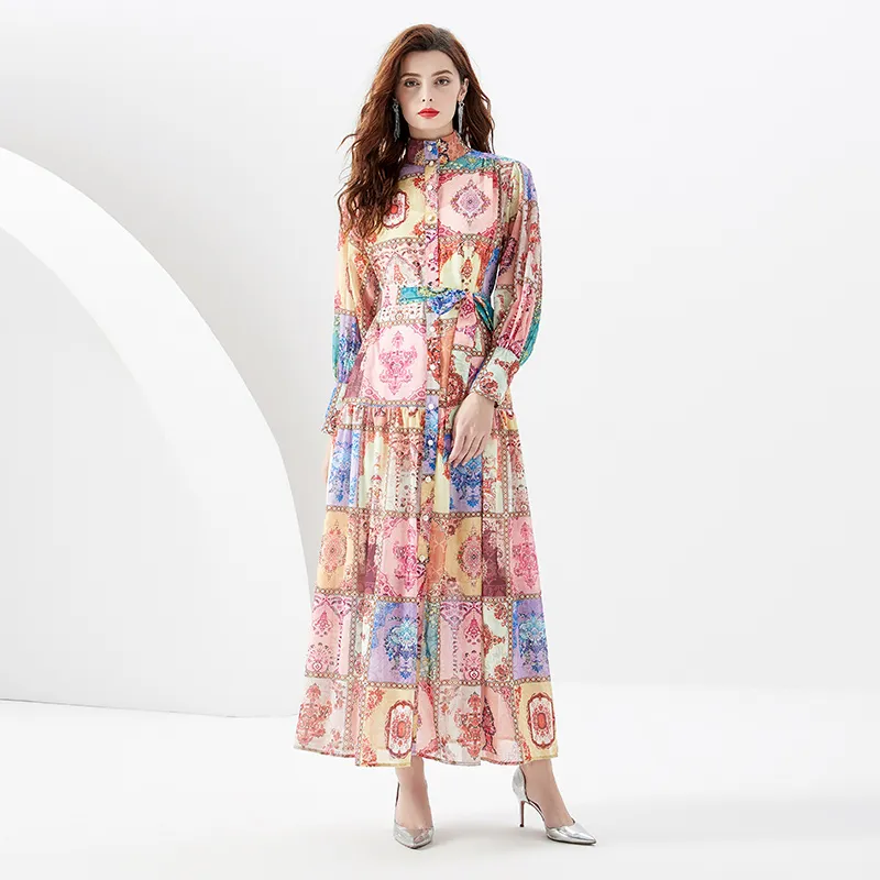 Elegant Womens Maxi Dress - Designer Vacation Style, Vintage Print, Lantern  Sleeves, Boho Party Dress, Spring Autumn Fashion from Dhgate Basic & Casual  Dresses - price 25.86