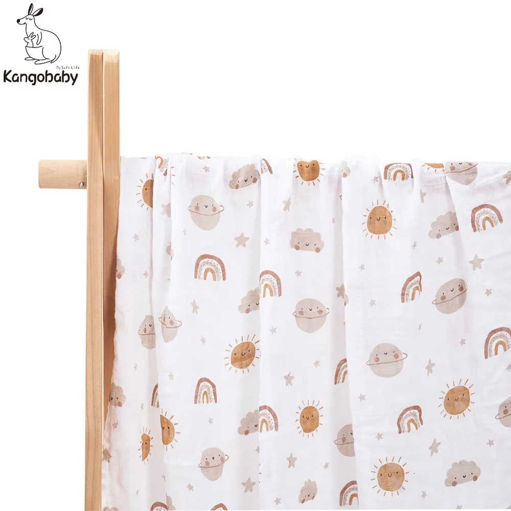 Cobertores Surtando Kangobaby Bamboo Cotton Fashion Indoor and Outdoor Baby Wrap Swaddle Swaddle Clanta 230331