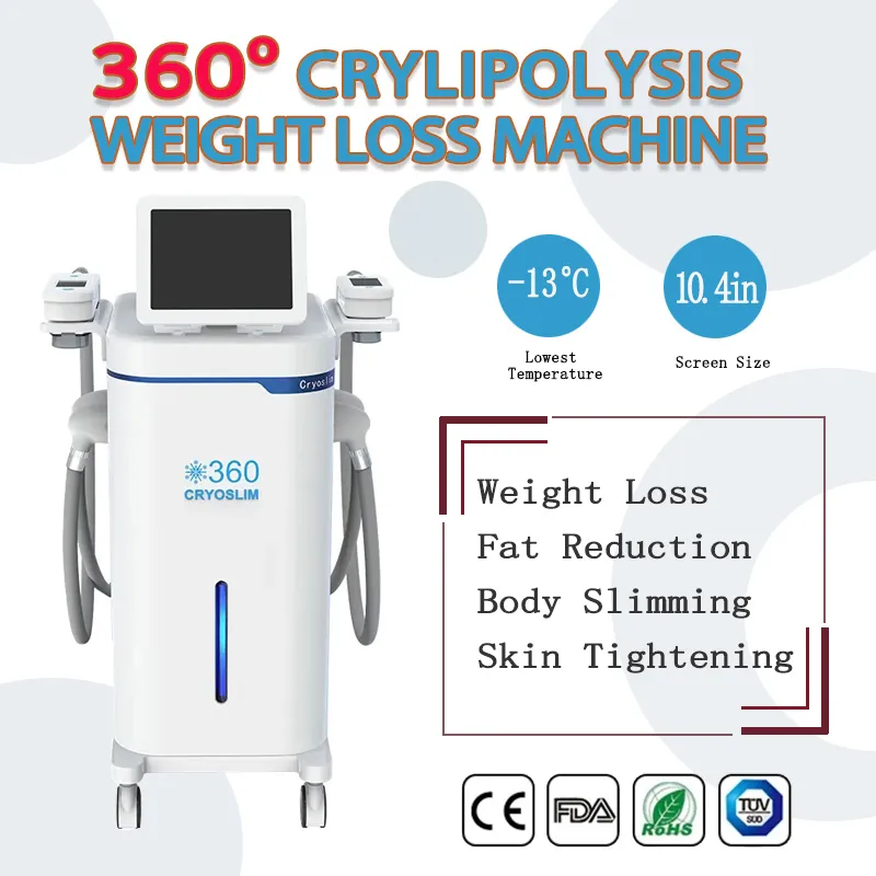 360° Cryo Fat Freezing Cryolipolysis amincissant la machine All Round Weight Loss Support Four Handles Working Together