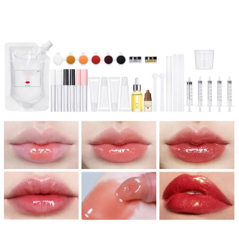 Lipgloss transparant Diy-set hydraterende lippenstiftset gezondheid schoonheid