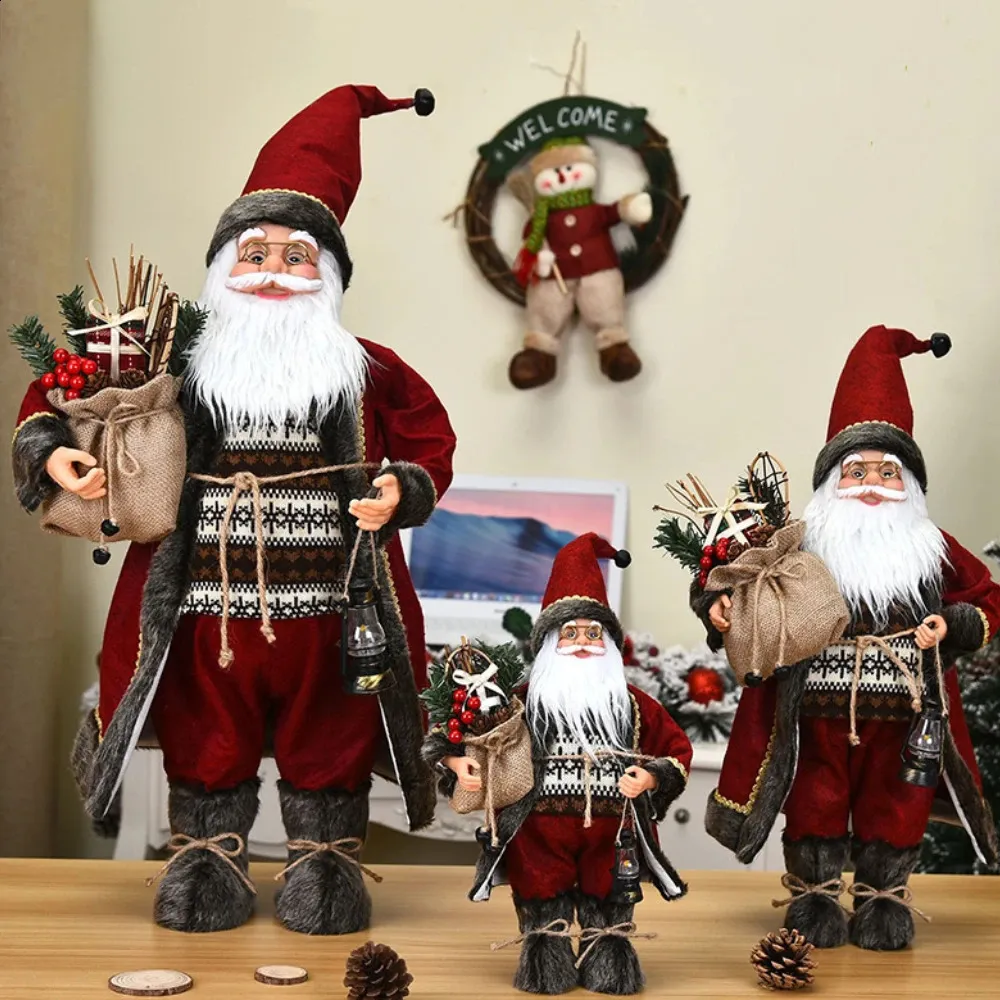 Рождественские украшения, большая кукла Санта-Клауса, 60 см, украшение для дома, комнаты, 2023, елочные украшения, детский подарок Navidad 231102