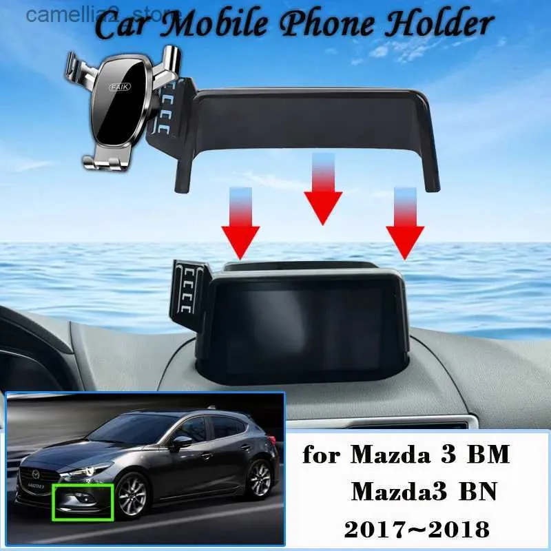 자동차 홀더 자동차 Mazda 3 Mazda3 BM BM BN 2017 2018 AIR VENT AUTO 휴대 전화 홀더 핸드폰 GPS 브래킷 중력 스탠드 액세서리 Q231104