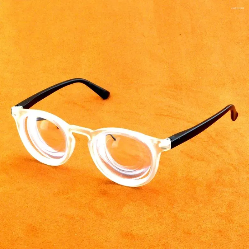 High Myopia Myodisc Online Glasses Frames White Round Alloy Frames