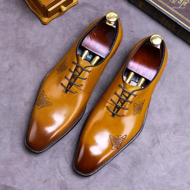 Kledingschoenen Winter Lente Brogue Heren Formele kleding Leer Gepolijst Kleur Man Gesneden Groot formaat Trendy Zakelijk