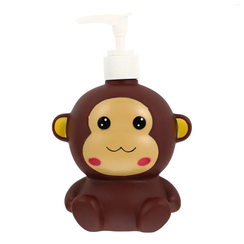 Dispensador de sabão líquido bomba de loção dos desenhos animados macaco em forma de imprensa tipo garrafa recarregável lavagem das mãos shampoo banho para casa cozinha