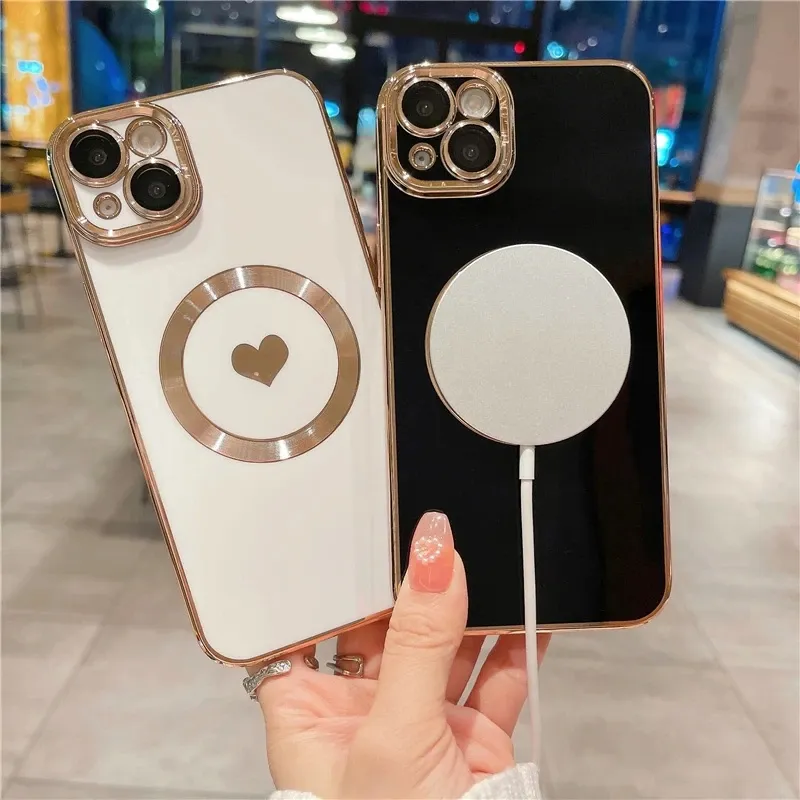 a2580ページ♡⃜ Love Heart Magnetic MagSafe Case For IPhone 12 17 Pro From
