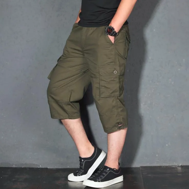 2019 High Quality Mens Cotton Short Multi Pocket Military Short Men Cargo Pants Baggy Hot Breeches Men Shorts