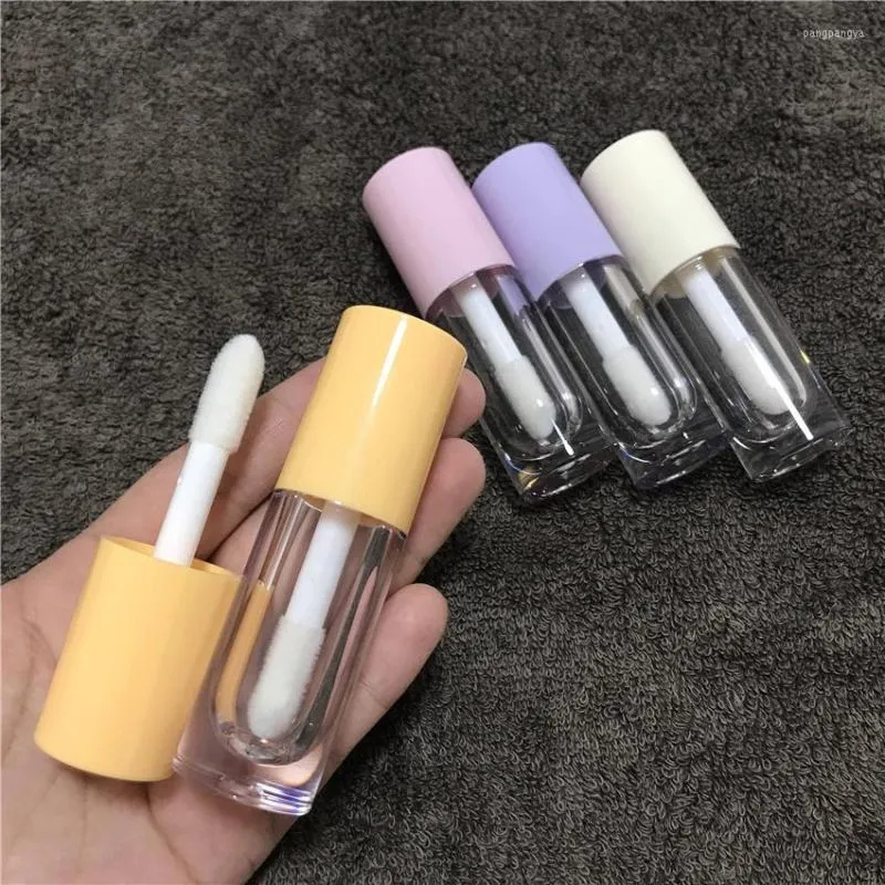 Storage Bottles 10/30pcs PETG Transparent Big Brush Lip Gloss Wand Tube 6.5ML White Pink Purple Yellow Containers Clear Lipgloss