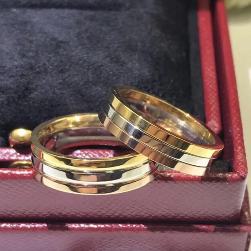 trinity ring bedels drie kleuren voor vrouw ontwerper Maat 5-11 voor man Brede en smalle editie T0P kwaliteit hoogste teller kwaliteit merk ontwerper prachtig cadeau 008