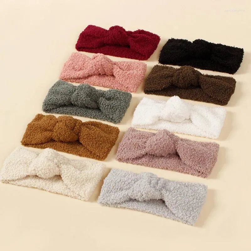 Haaraccessoires Baby Winter Hoofdband Stropdas Knoop Tulband Meisjes Teddy Haarband Warmer Hoofdbandjes Voor Kinderen Geboren Bandage Zacht