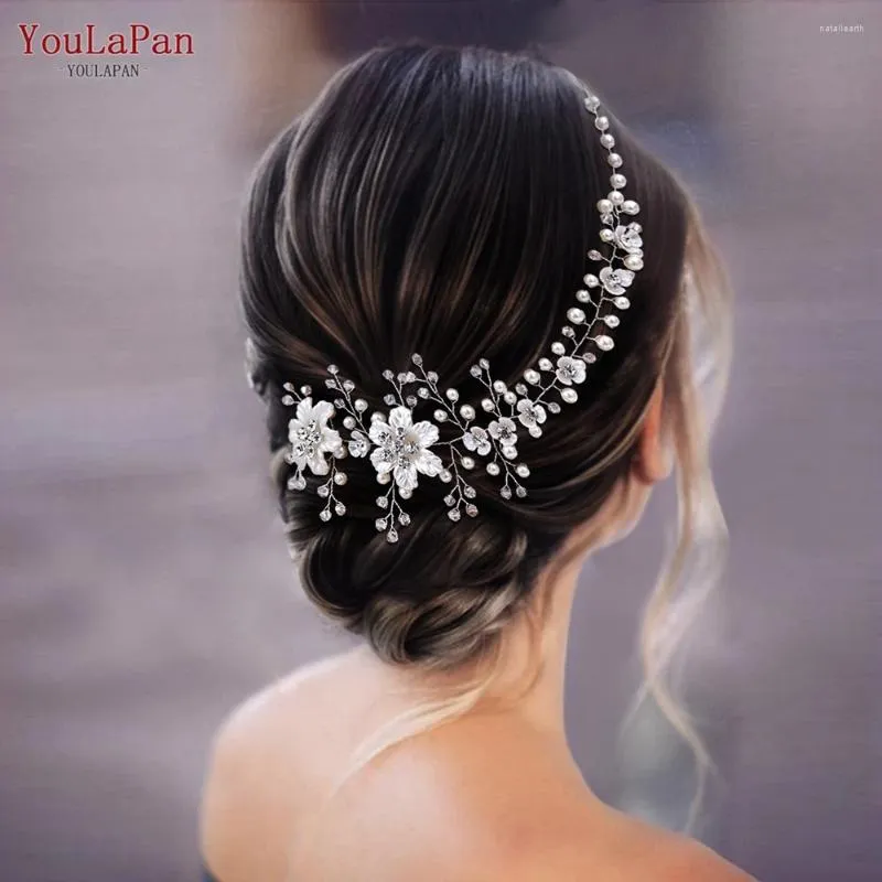 Hair Clips TOPQUEEN Pearl Crystal Bridal Headband Wedding Accessories Jewelry Bride Tiara Woman Headpiece For Party Girls Gift HP295