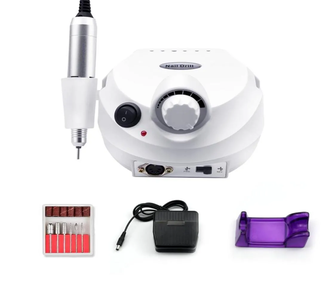 35000 rpm Pro Electric Nail Drill Machine med 6 nagelborrbit för manikyrpedikat kit Tools Manicure Accessory5291803