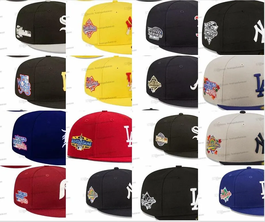 Bal Caps 16 colores Sombreros ajustados de béisbol para hombres Classic Royal Blue Hip Hop Chicago Black Sport Chapeau ajustable Gray Stitch World Heart