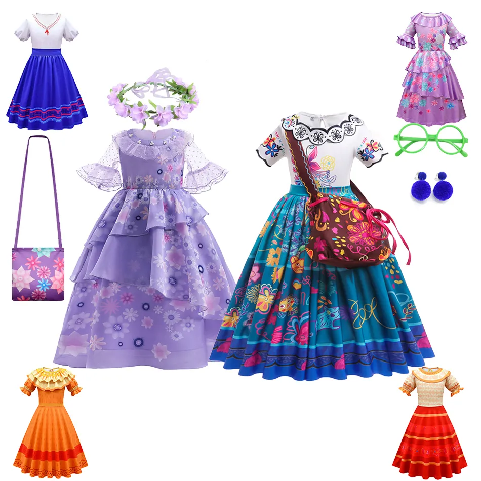 Cosplay Filles Mirabel Costume De Déguisement Isabela Bébé Cosplay Princesse Costumes Vêtements Pour Enfants Dolores Enfants Fête D'anniversaire Vestidos 230403