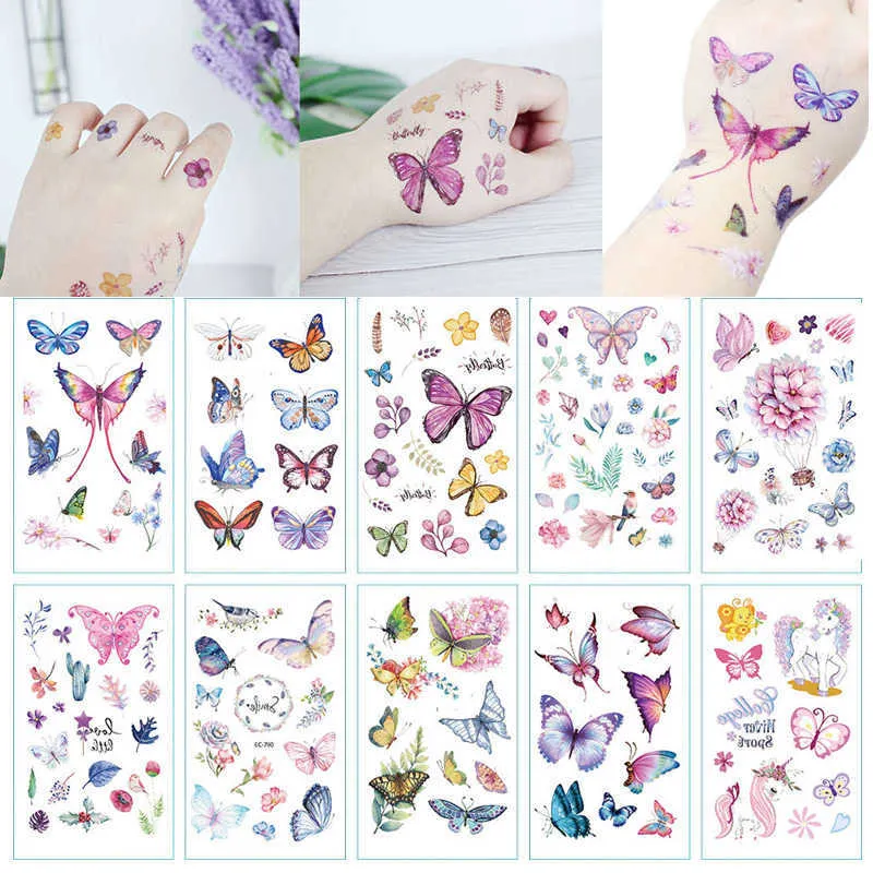 Sticker Tatto Design Temporary Tattoos S Temporary Tattoos Colorful Butterfly Fake Tattoo ...