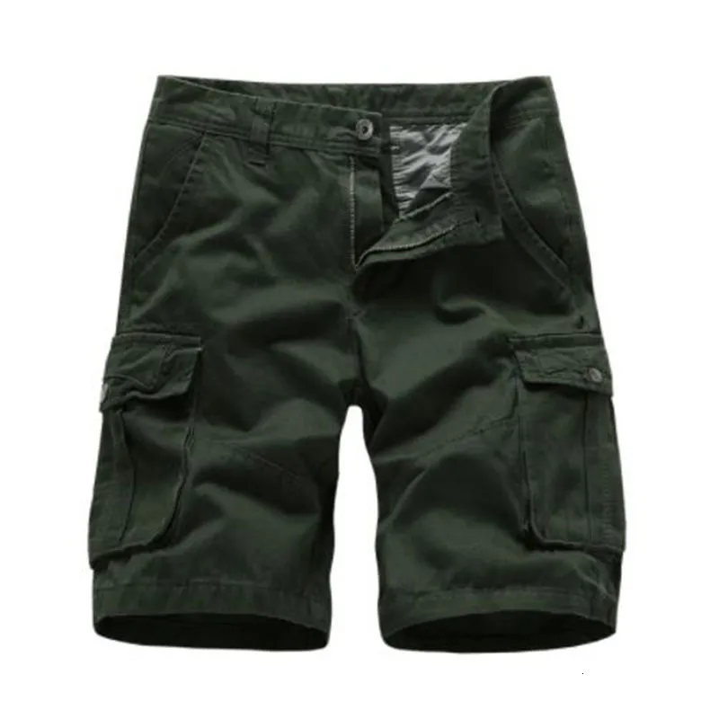 New Mens 100% Cotton Cargo Shorts 2022 Clothing Summer Casual Breeches Bermuda Fashion Multi Pocket Men Short Pants