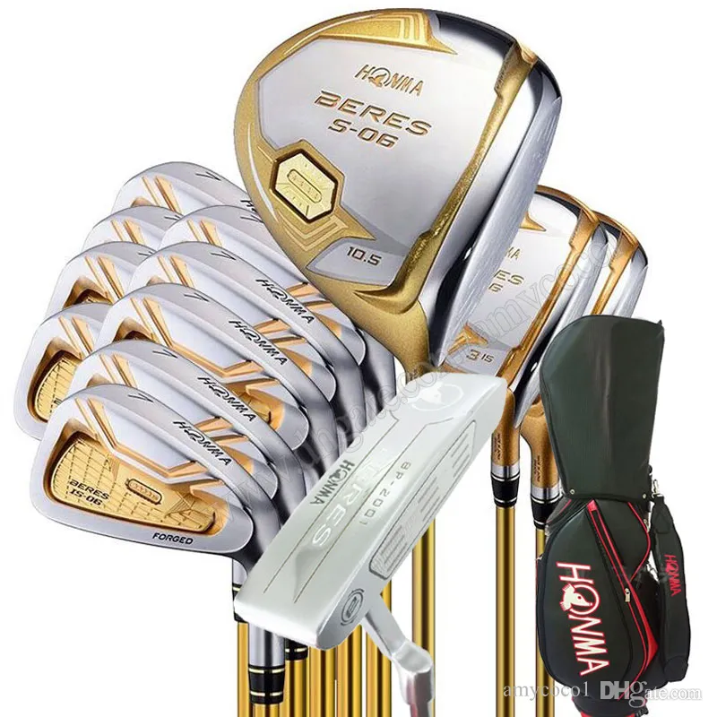 New Golf Clubs 4 star HONMA S-06 Complete Set of Clubs Golf Driver Fairway wood Putter Bag graphite Shaft and Headcover Free Shipping