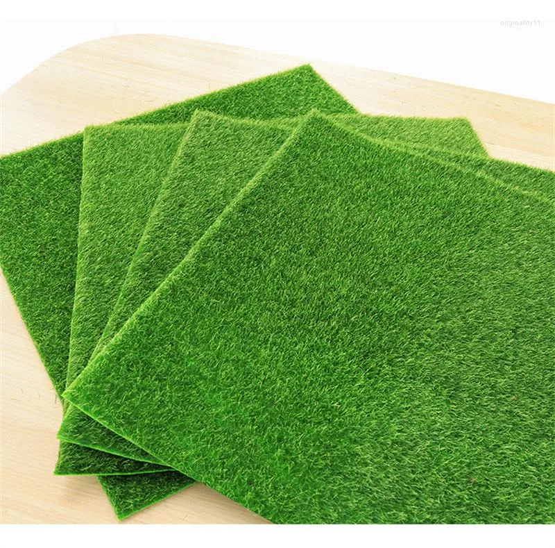 Decorative Flowers 1Pc 50X50cm Artificial Grassland Simulation Moss Lawn Turf Fake Green Grass Mat Carpet For DIY Micro Landscape Home Floor