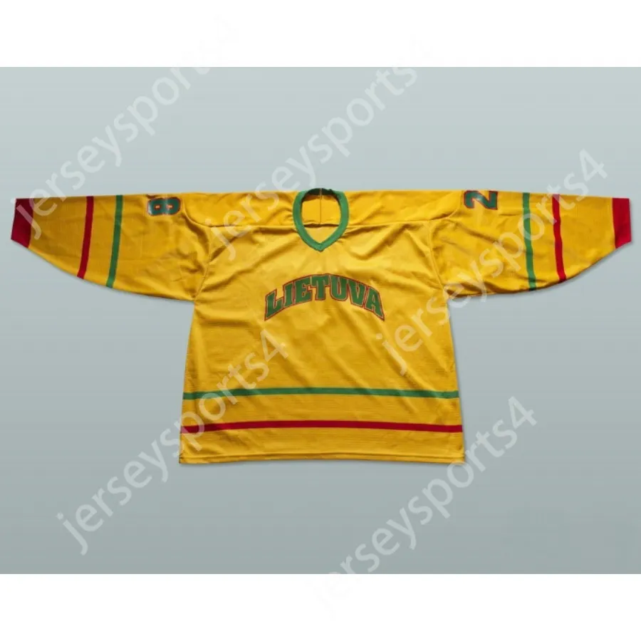 Anpassad Litauen National Team Hockey Jersey alla spelare eller nummer toppade S-M-L-XL-XXL-3XL-4XL-5XL-6XL