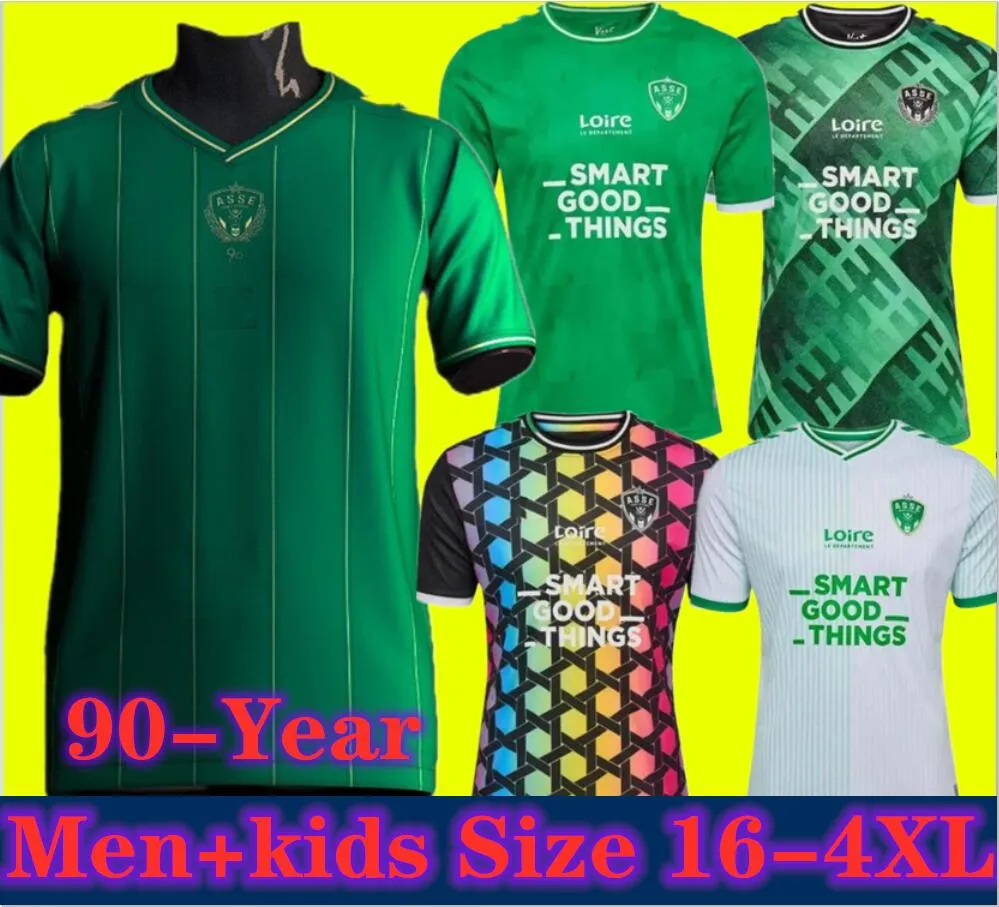 كما 23 24 Saint Etienne Third Soccer Jerseys Home Away 2023 2024 Asse Youssouf Maillots de Foot Shirt Khazri Boudebouz Aholou Football