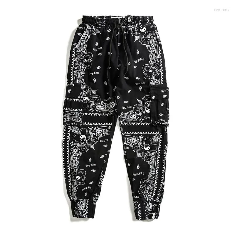 Erkekler Pantolon Mens Moda Bandana Joggers Hi Street Paisley Desen Sokak Giyim Pantolonlu Büyük Boy Hip Hop Swardpants Elastik Bel