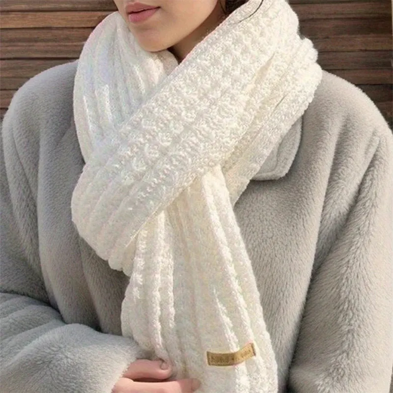 Sjaals Nieuw ontwerp Dikke gebreide sjaal Damesmode Winter Warm Kasjmier sjaal Hals Chef Dames Koreaanse halslijn Tie Bandana 231103