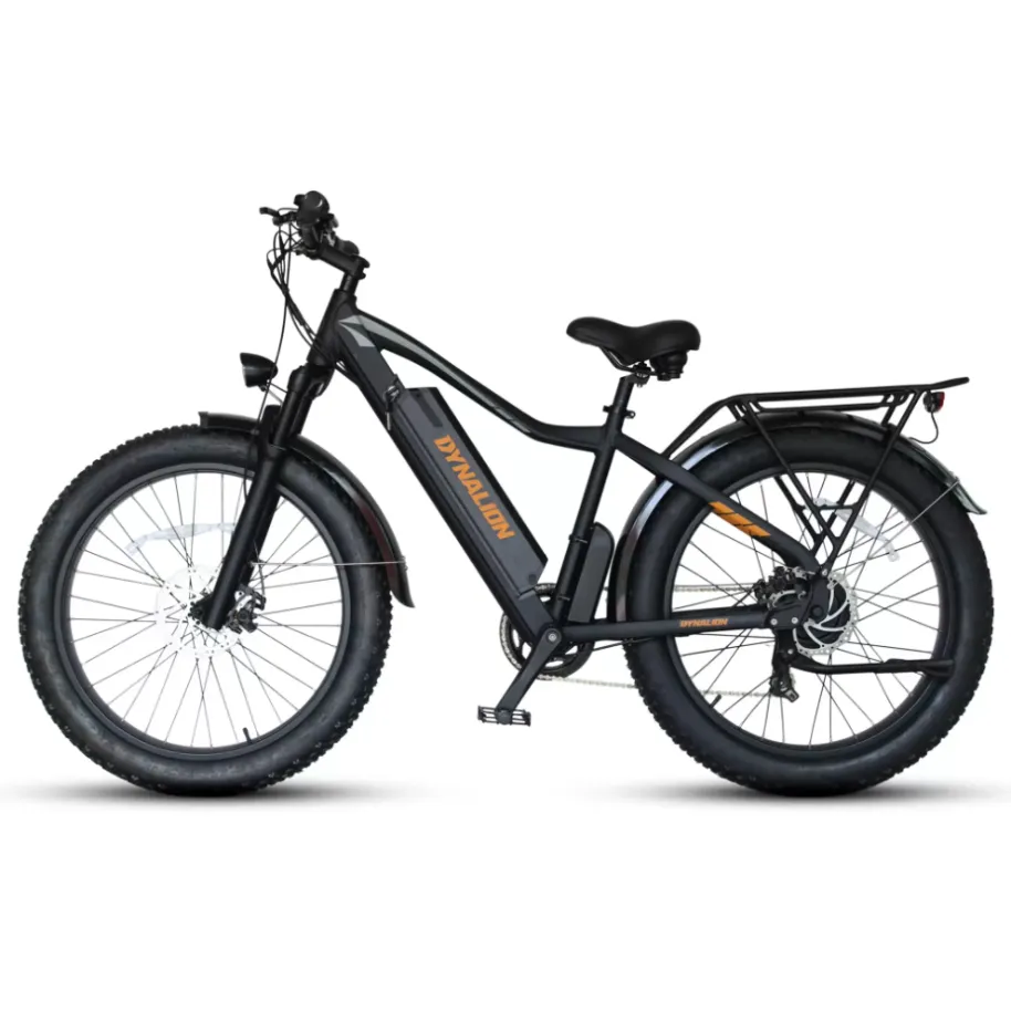 Dynalion Electric Bike Adults 26" Fat Wide Tire 48V16Ah Li-ion Battery 750W Motor Front and Rear Disc Brake Shimano 7-Speed Derailleur Mountain Ebike UL Certified E0403