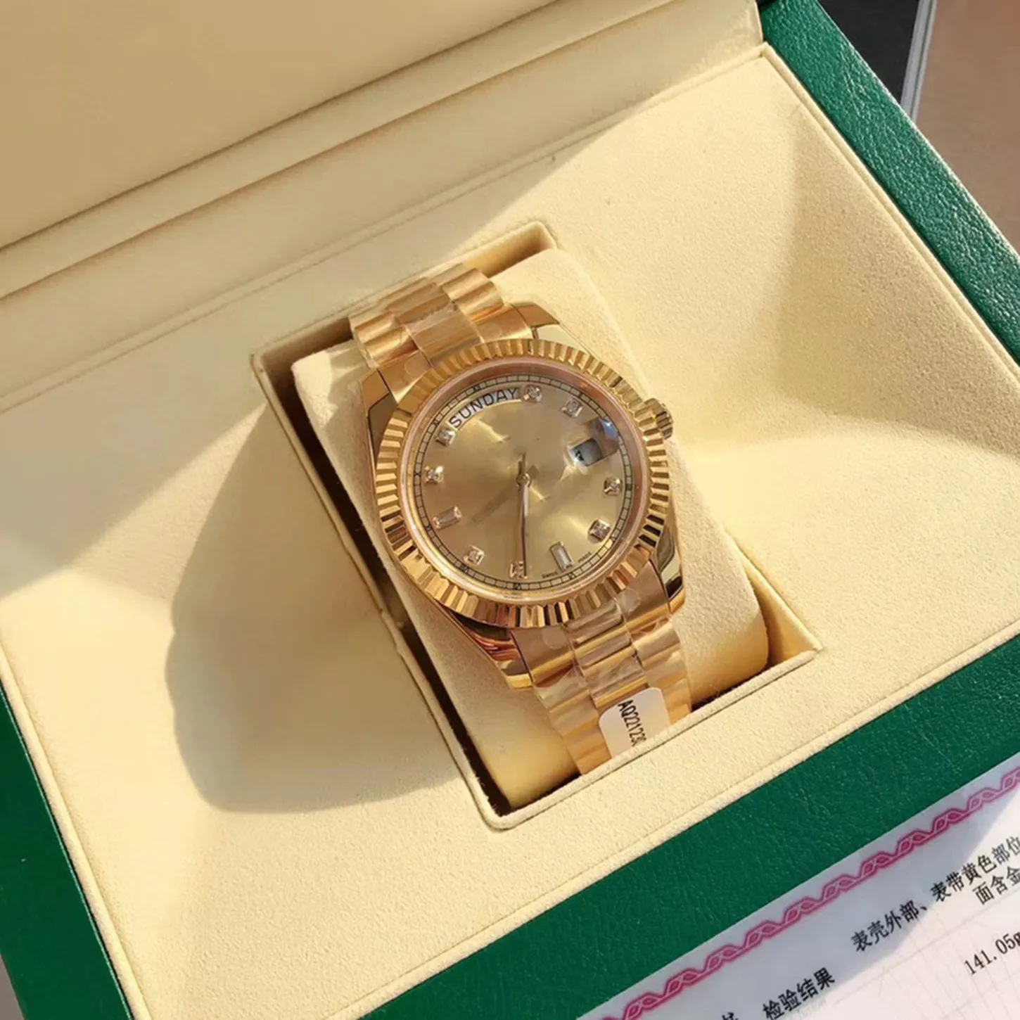 With original box watches High-quality Luxury watch 41mm Datejust Day-Date President Gold wirtwatches Mechanical Automatic Sapphire Glass Asia 2813 Movement Gift