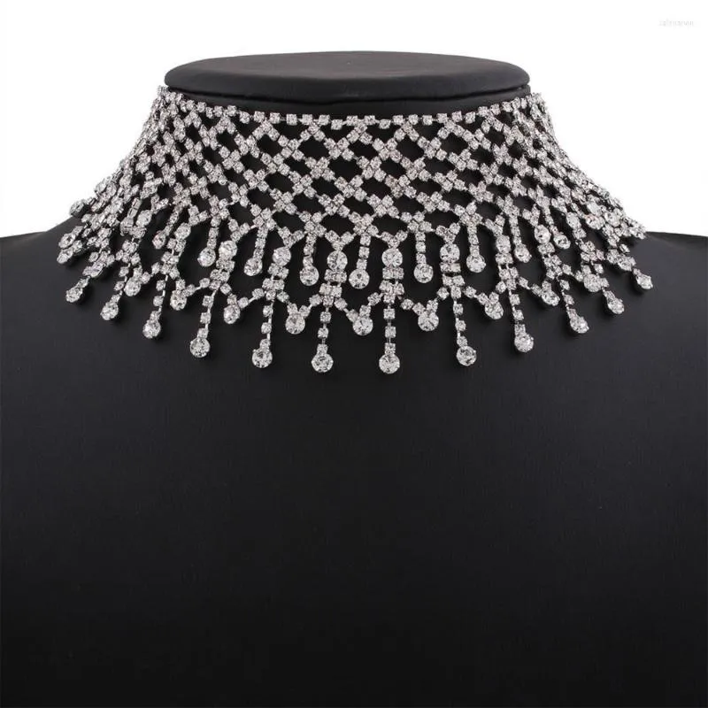 Correntes Mulheres Crystal Wedding Trendy Colares Pingents Jewelry Chaker Colar Chain Clavicle Chain