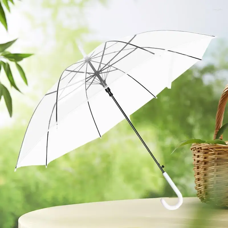Paraplu's Hoge waarde groothandel Transparant automatisch wegwerpplastic met lange steel, perfect voor elk weer