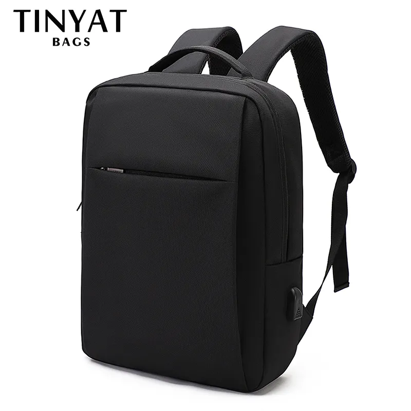 学校のバッグTINYAT MEN 15.6インチラップトップバックパックビジネス旅行防水ショルダーバッグ