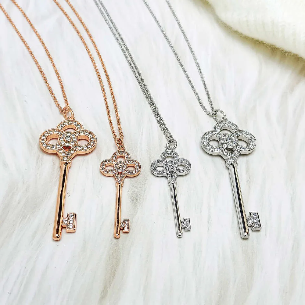 Ism – collier en argent Sterling S, clé couronne entièrement en diamant avec pendentif porte-clés polyvalent personnalisé