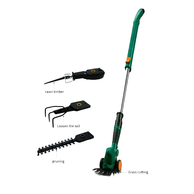 Electric Lawn Mower Adjustable Length Telescopic Li-Ion Cordless Hedgerow Trimmer Electric Grass Trimmer Four-In-One Lawn Mower Pruning Garden Tools